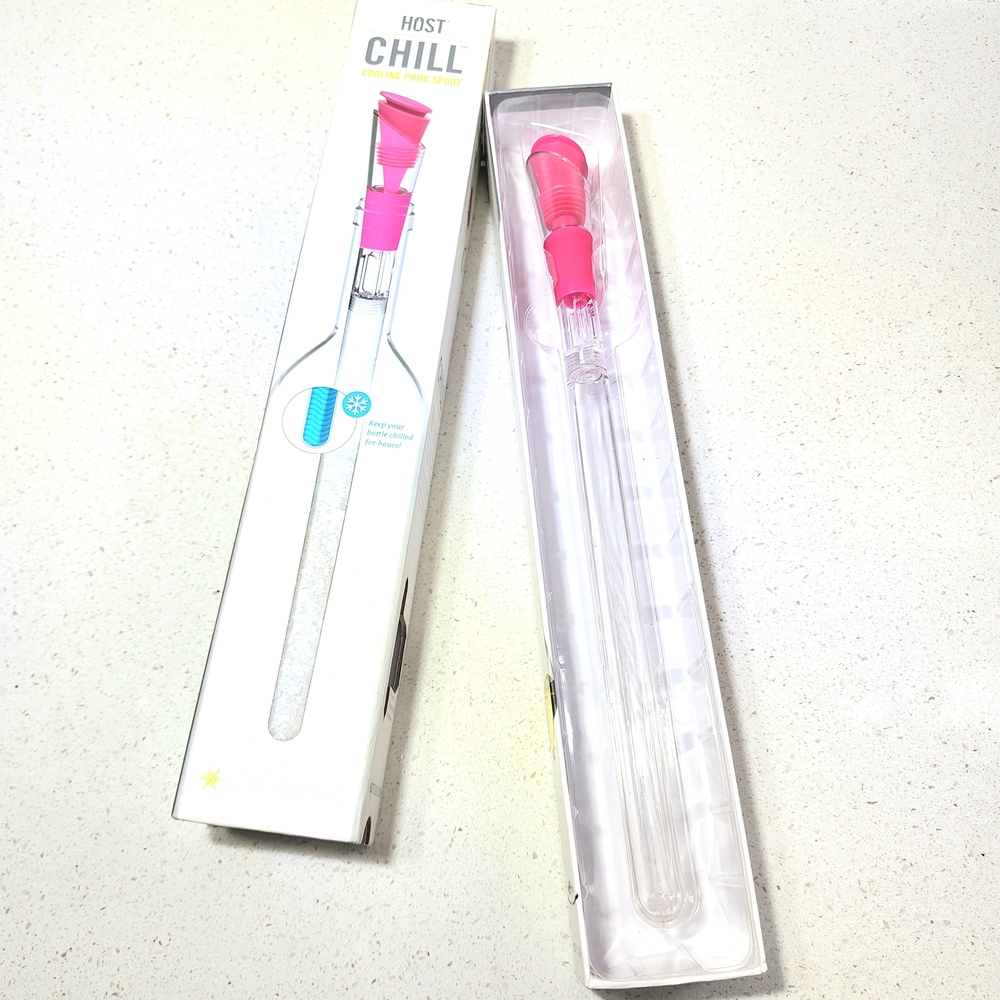 Host Chill Wine Chiller Stick with Pink Pour Spout. New In Box